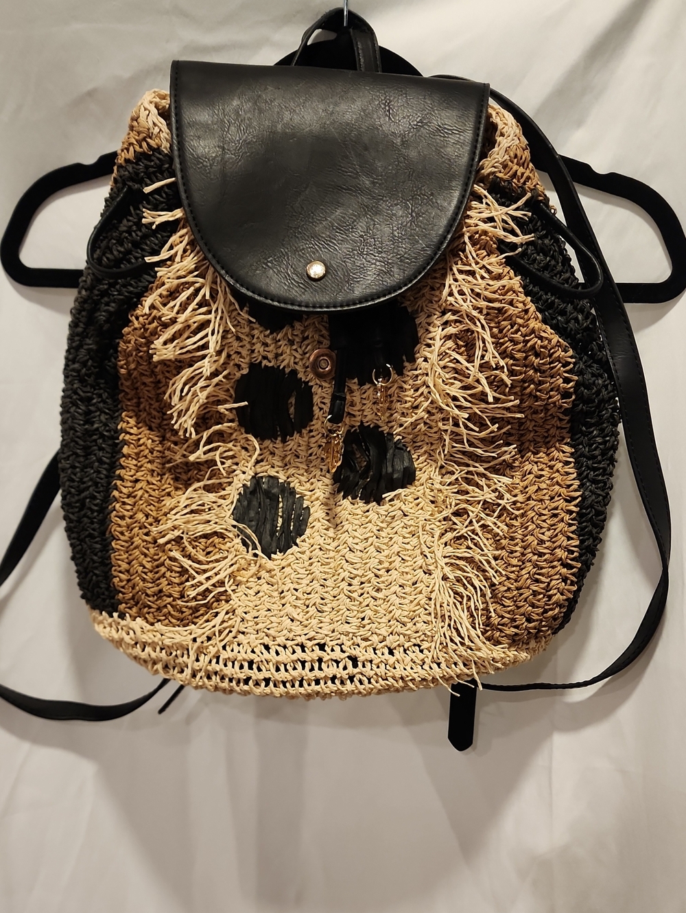 Tommy Bahama Mama Straw Backpack Purse
